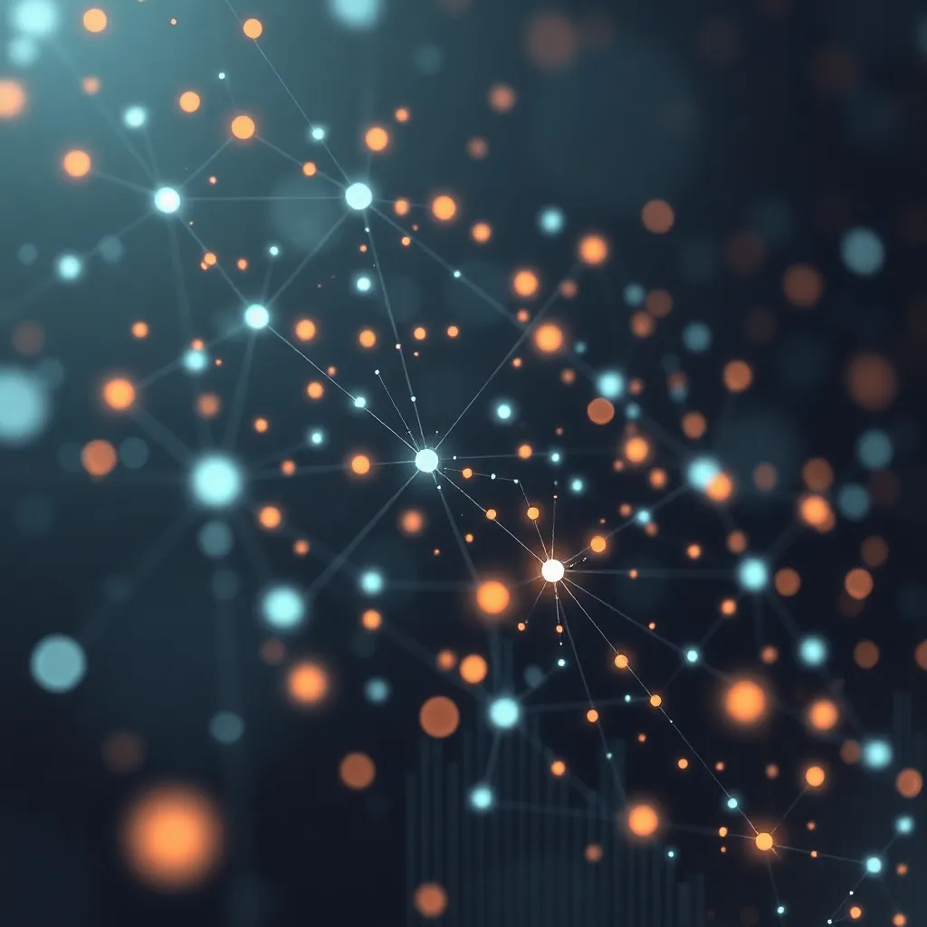 Abstract high-tech visualization of data points and statisti